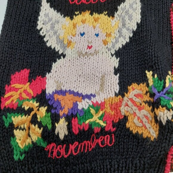 Design Options Christmas Cardigan Size Large Cherub Months Angel Sweater READ - Picture 11 of 15